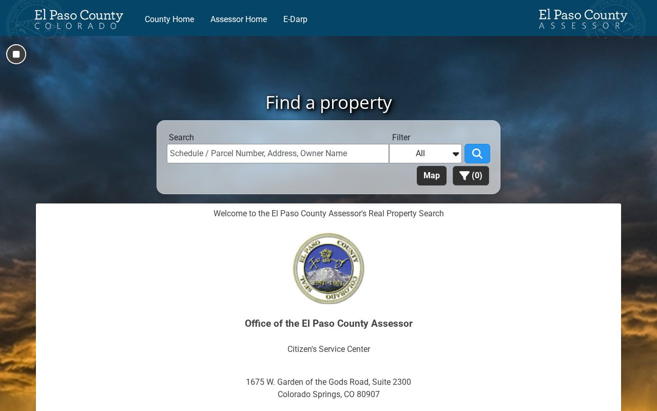 El Paso County residents directory assessor property search