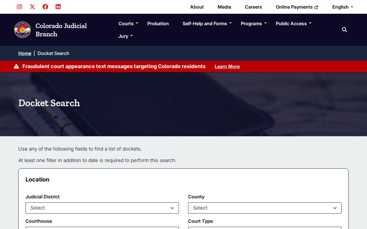 El Paso County residents directory court docket search