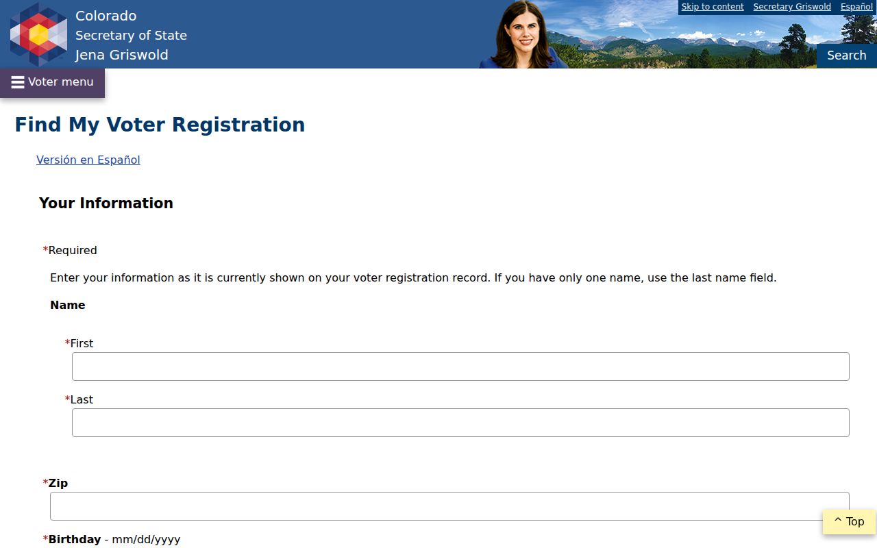 El Paso County residents directory Colorado voter lookup
