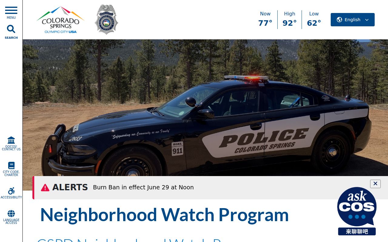 El Paso County neighbors neighborhood watch program