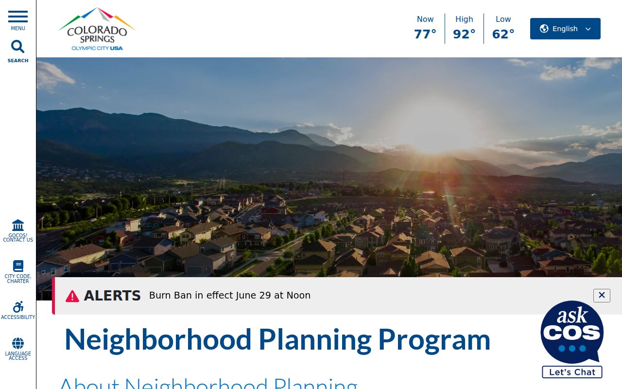 El Paso County neighbors Colorado Springs neighborhood plans