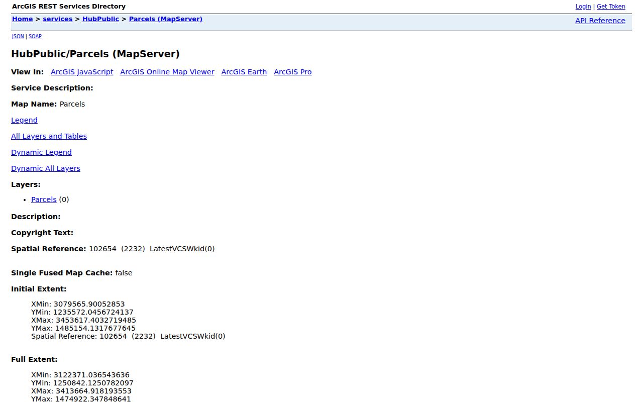 El Paso County street directory parcel GIS service