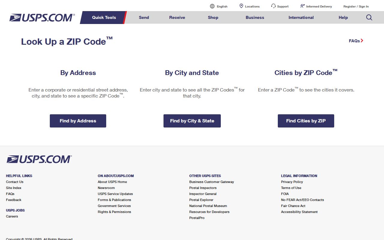 El Paso County ZIP code directory USPS county lookup